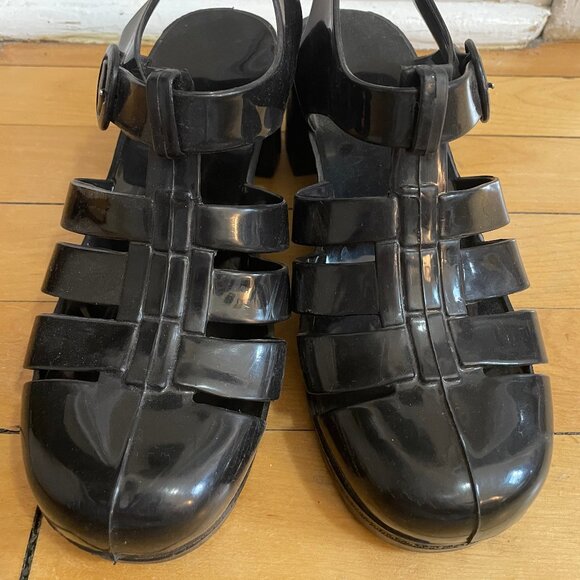 US-Made Black Jelly Sandals - Picture 2 of 7